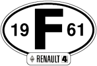 Stickers Renault 4 R4 4L, 14 cm wide, year 1961.