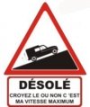 Sticker "Désolé" Renault 4 R4 4L Van - 25 CM height