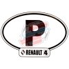 Renault R4 4L sticker, width 14cm, country Portugal "P".