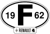 Stickers Renault 4 R4 4L, 14 cm wide, year 1962.