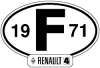 Stickers Renault 4 R4 4L, 14 cm wide, year 1971.