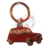 Keychain Renault R4 4L motif in profile. Red color.